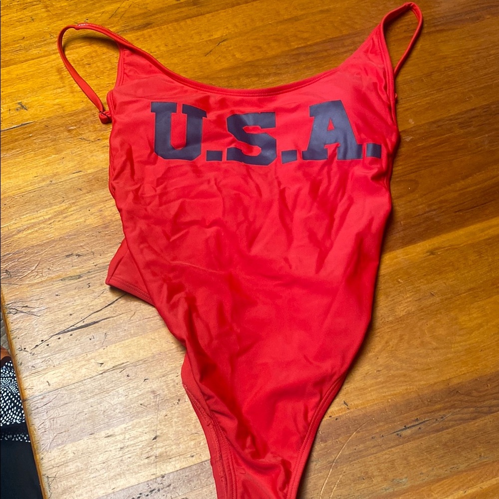 Xhilaration Red USA One Piece Swimsuit